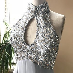 Grey chiffon party dress